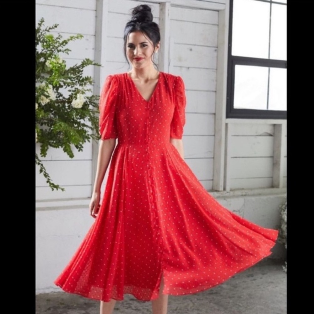RACHEL PARCELL CHIFON A LINE DRESS